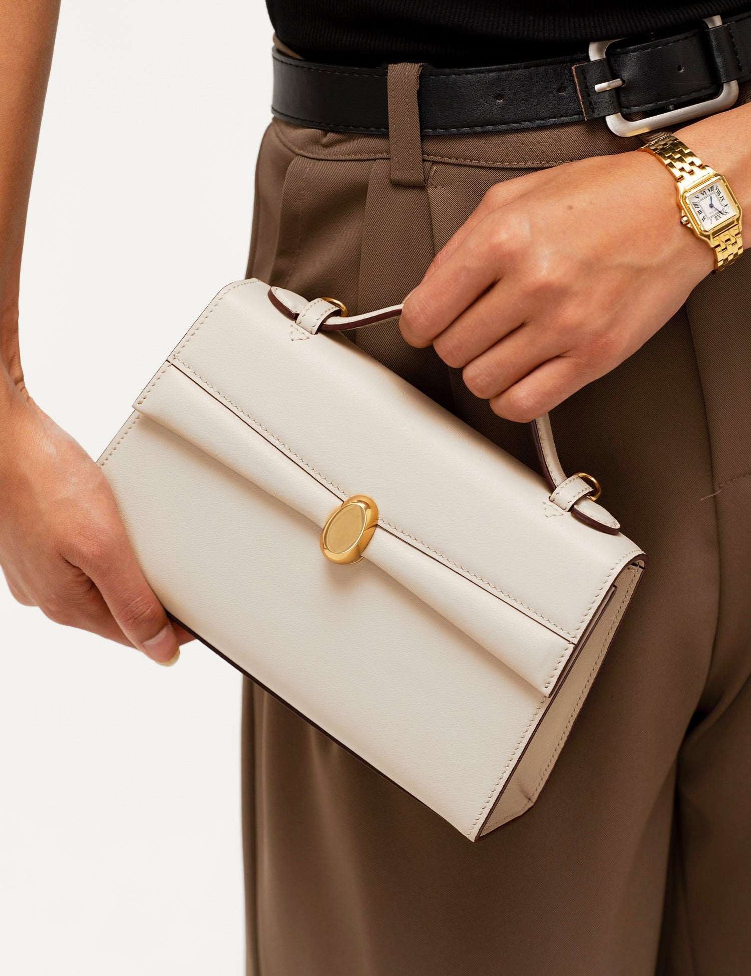 Hpai Julien Bag In Leather - Ivory