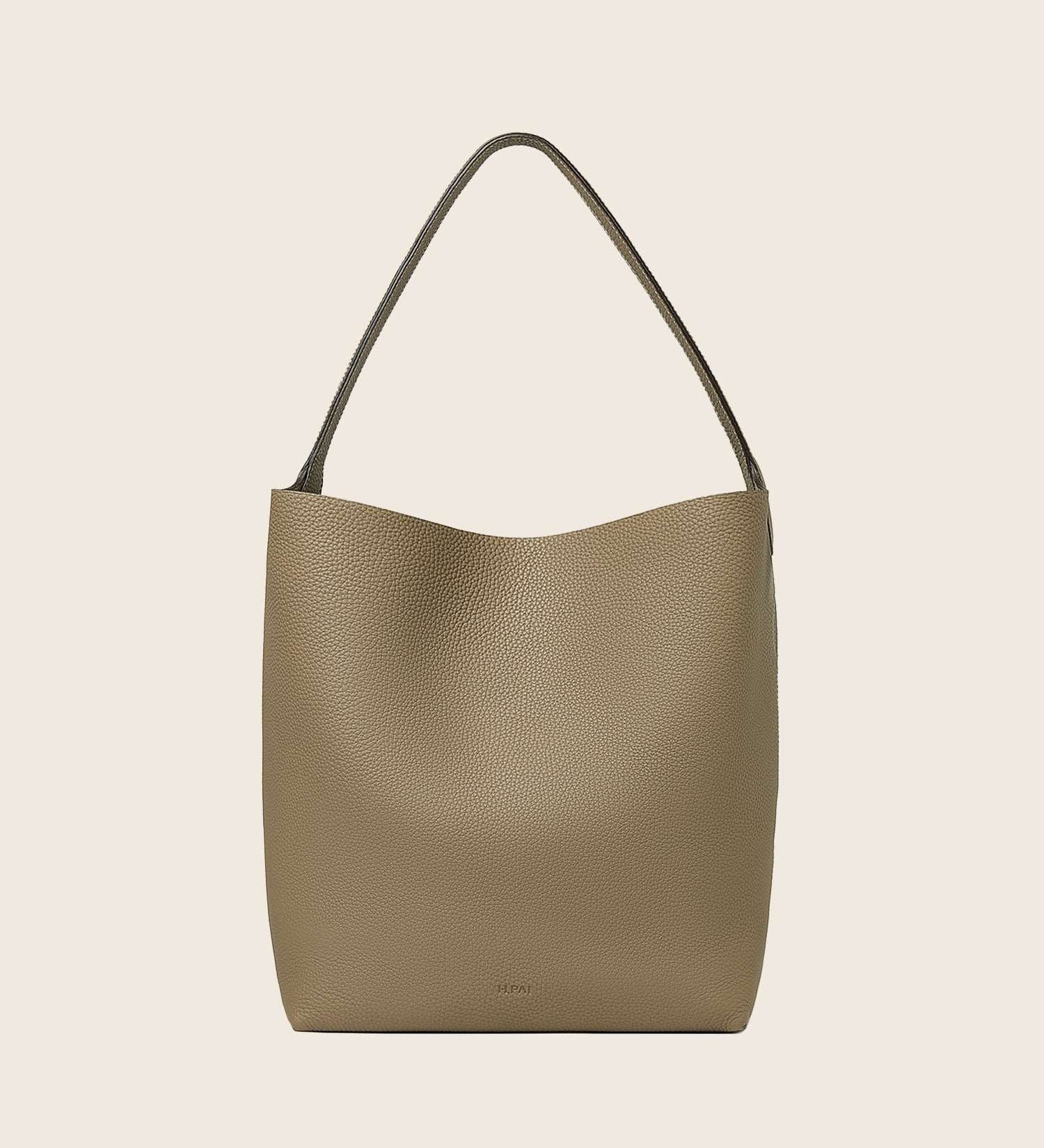 Hpai Medium Binah Bucket Bag in Leather - Limestone