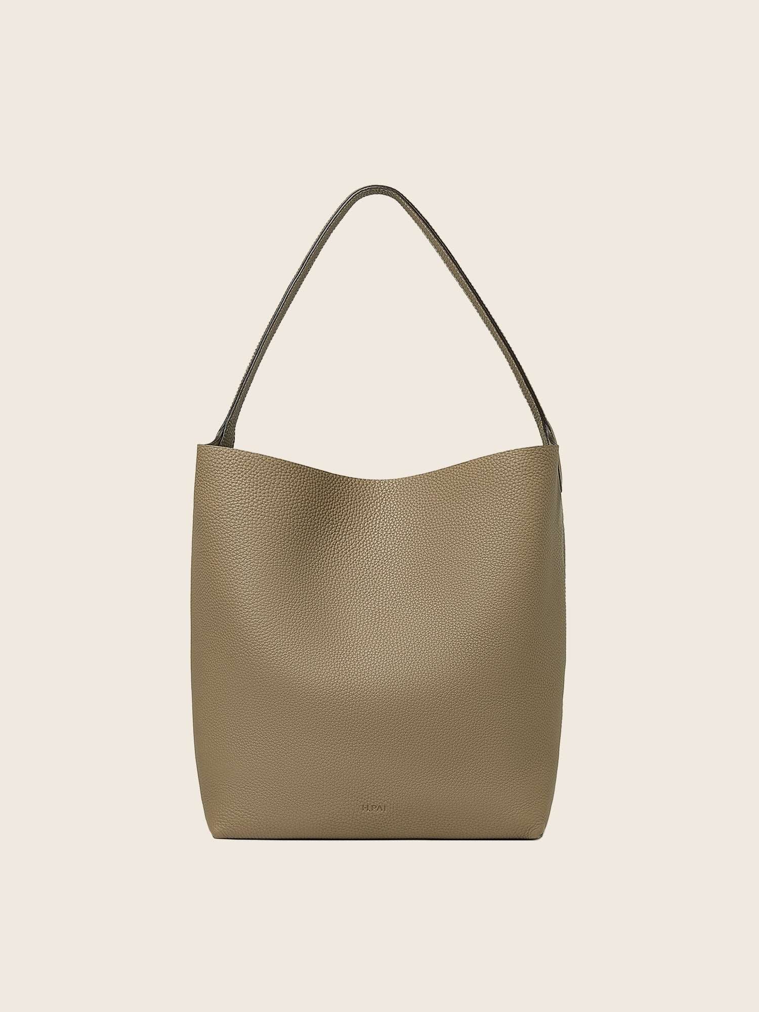 Hpai Medium Binah Bucket Bag in Leather - Limestone