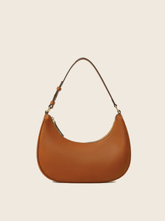 Hpai Crescent Bag In Leather - Acorn