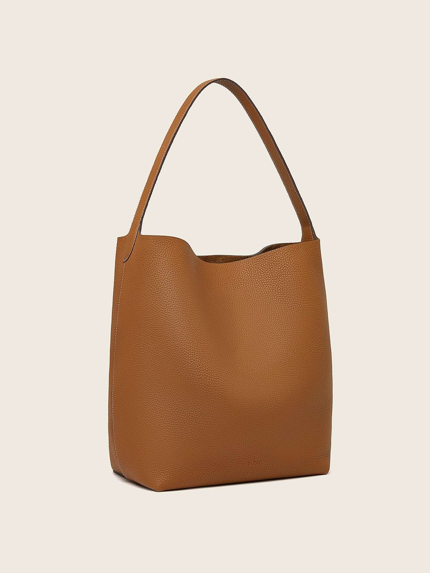 Hpai Medium Binah Bucket Bag in Leather - Acorn